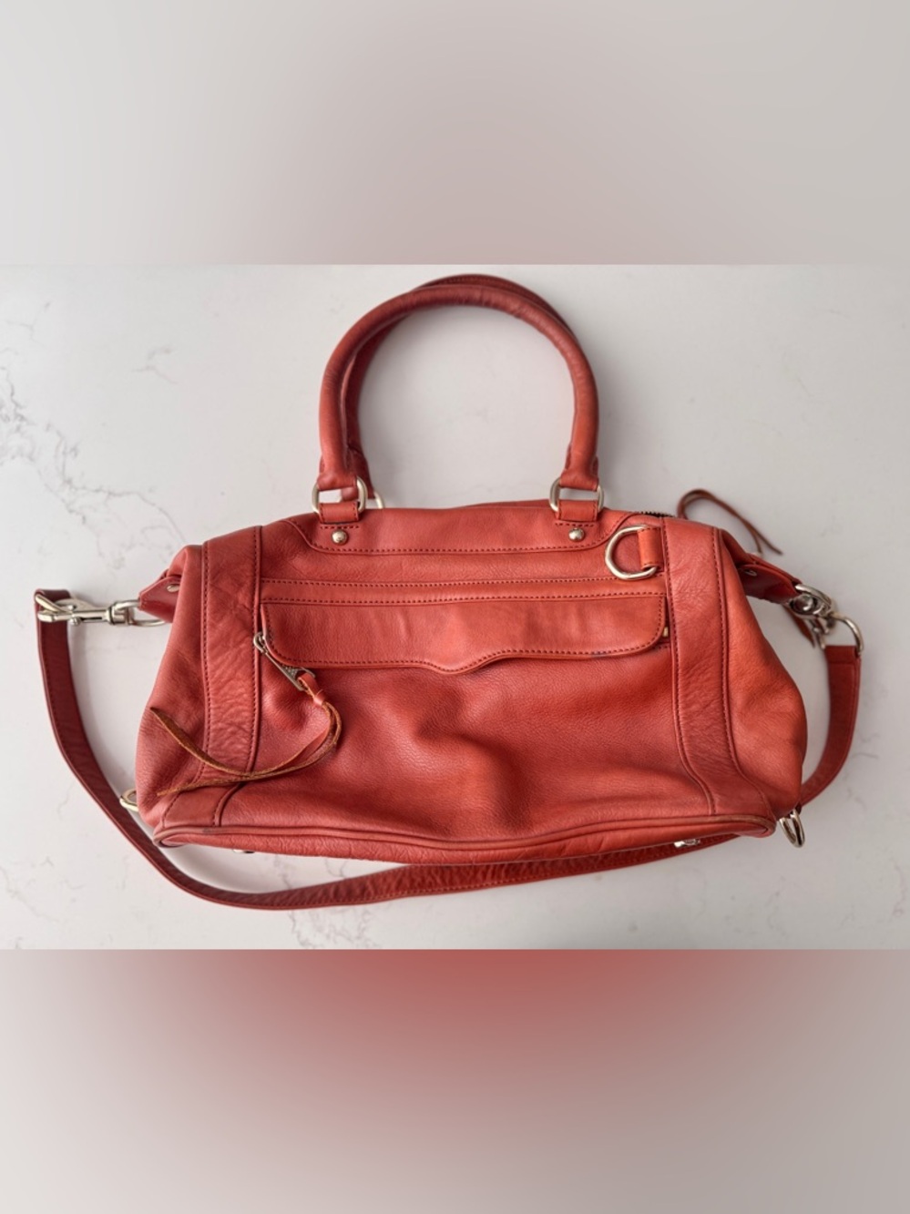 Rebecca Minkoff M.A.B. (Morning After Bag) leather purse bag in dusty orange